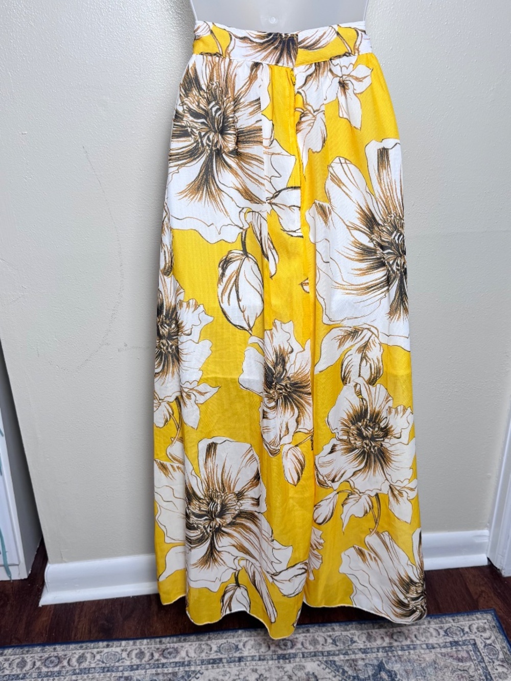 Maxi Skirt Flowy A Line Oversized Floral Vacation Resort Summer Coastal - Picture 3 of 9